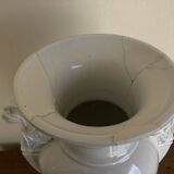 XXL white lion head neo-classical amphora vase from the Empire Consulate.