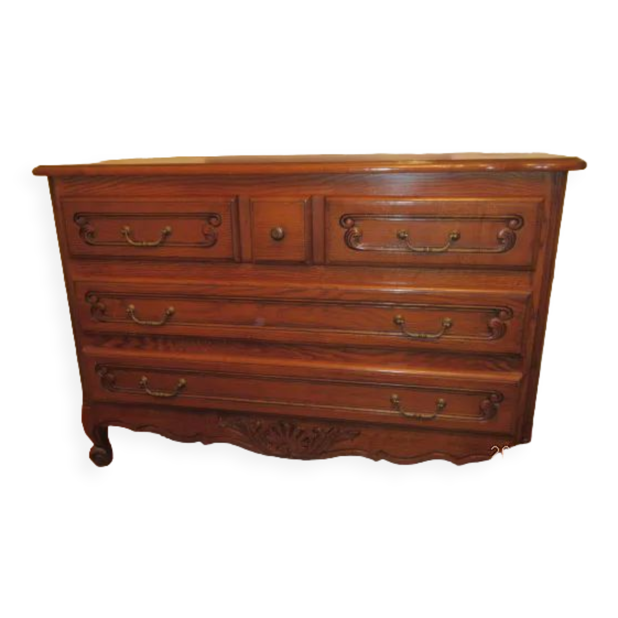 Louis xv style solid oak chest of drawers