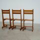Set of six sculptural oak dining chairs