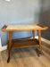 Mid-Century "Opal" Bar Cart / Serving Trolley — Oak & Rattan, 1960s