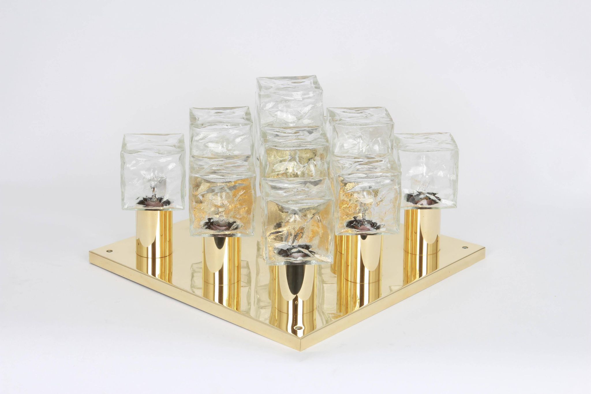 Large glass ice chandelier from Murano by Kalmar, Austria, 1960s.