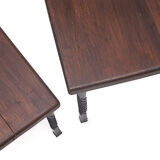 Pair of solid oak trundle tables