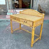 Rattan desk/console circa 1960