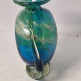 Blue vase signed MDINA Michael Harris