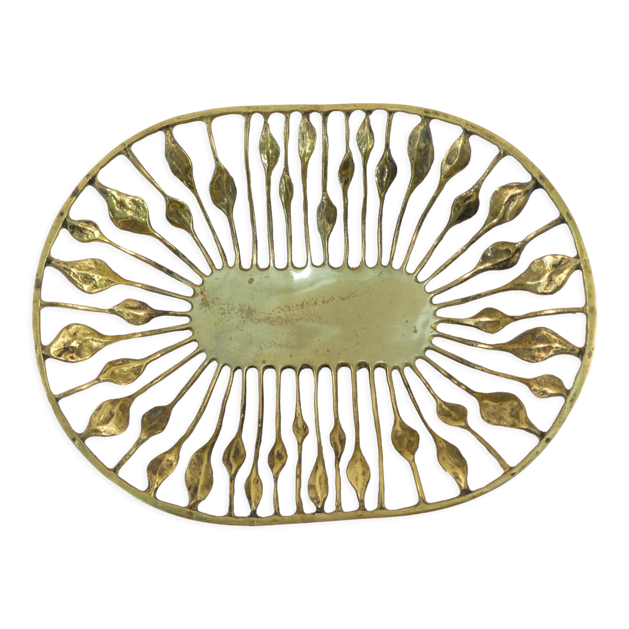 Vintage bronze fruit basket design austrian year 50