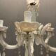 Italian white opaline glass chandelier