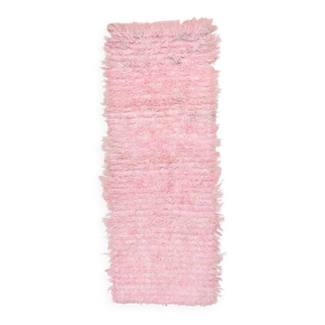 3x10 Soft Pink Kilim Runner Rug, 112x310Cm