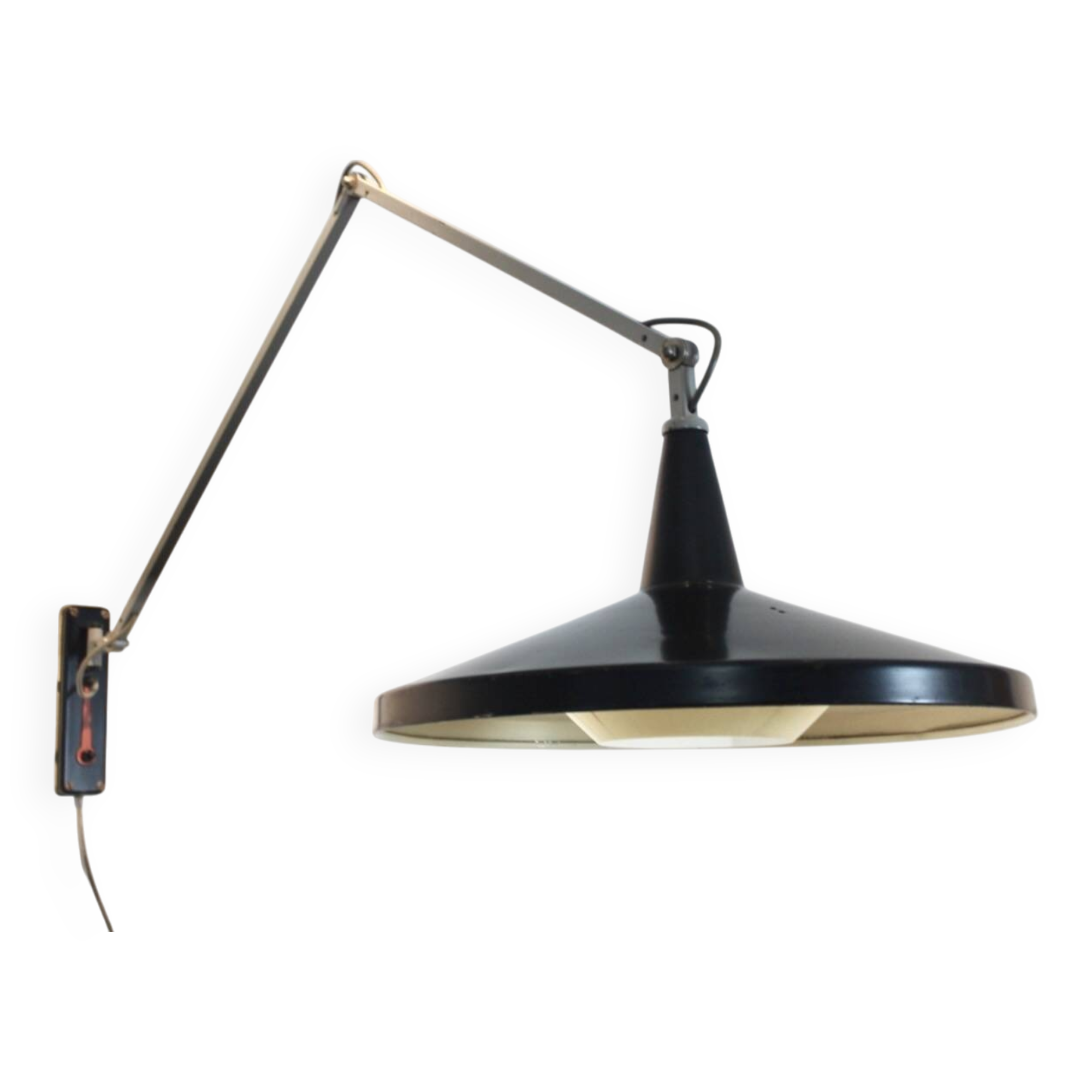 Gispen Panama Wall Lamp No. 4050 by Wim Rietveld & André Cordemeyer – Black