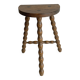Tabouret tripode ancien en bois torsadé
