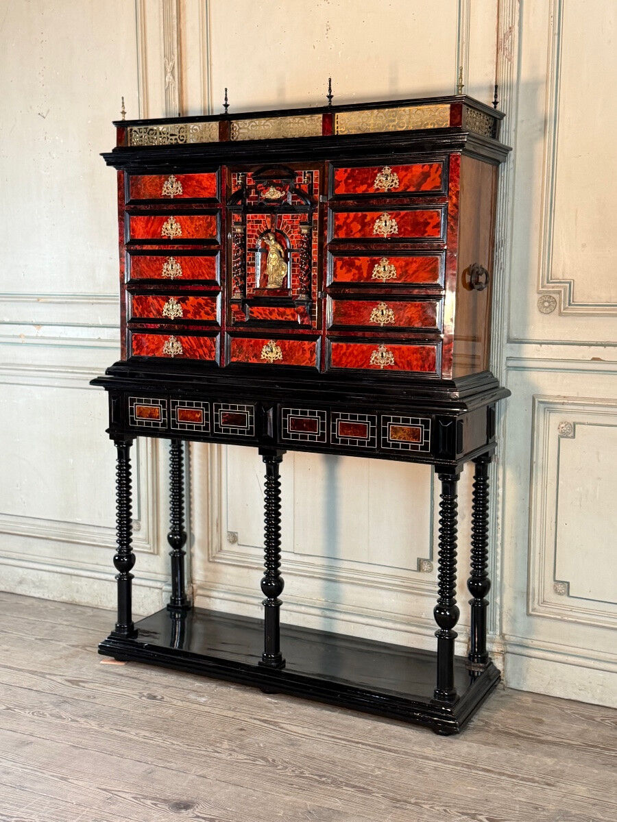 Antwerp cabinet, ebony, tortoiseshell, rosewood and bone, 17th century.
