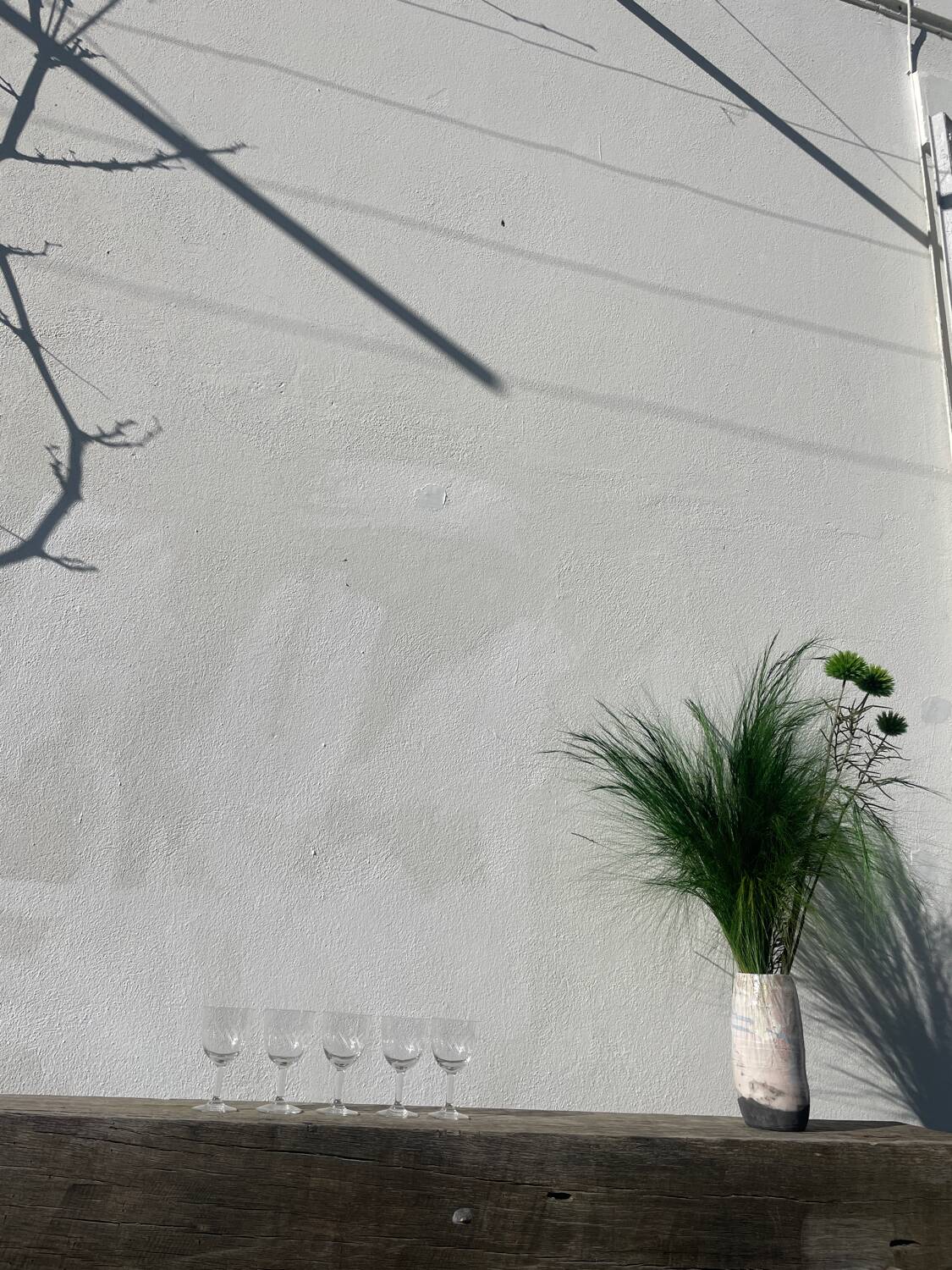 5 cut crystal stemmed glasses