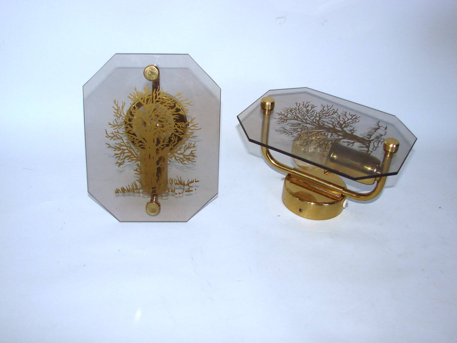 Brass wall sconces 1980s