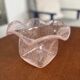 Pink bubbled glass vase - vintage blown glass decoration - neck candle holder