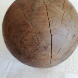 Boule de rampe d'escalier ancienne en bois tourné