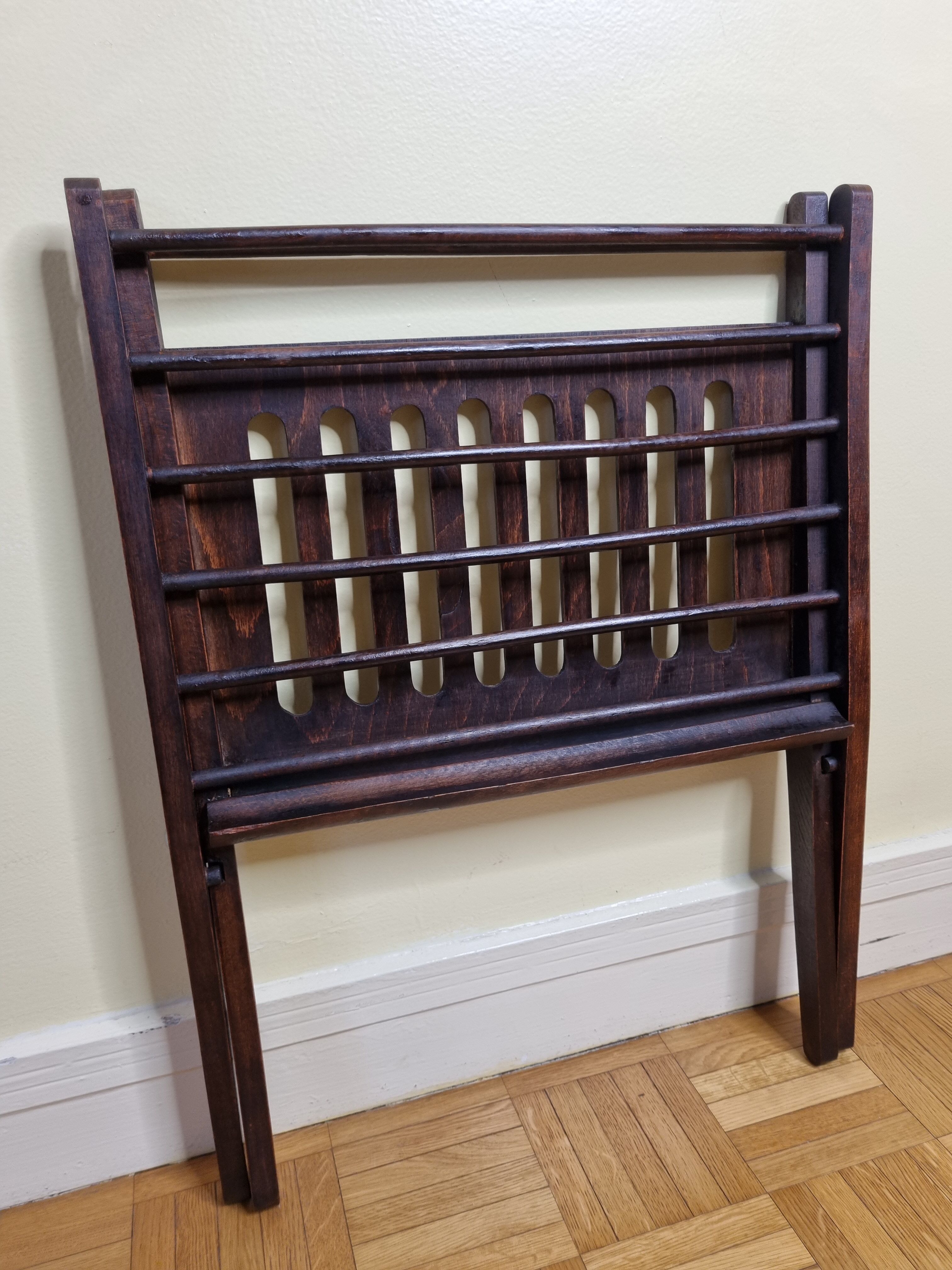 Folding teak magazine holder by Cees Braakman