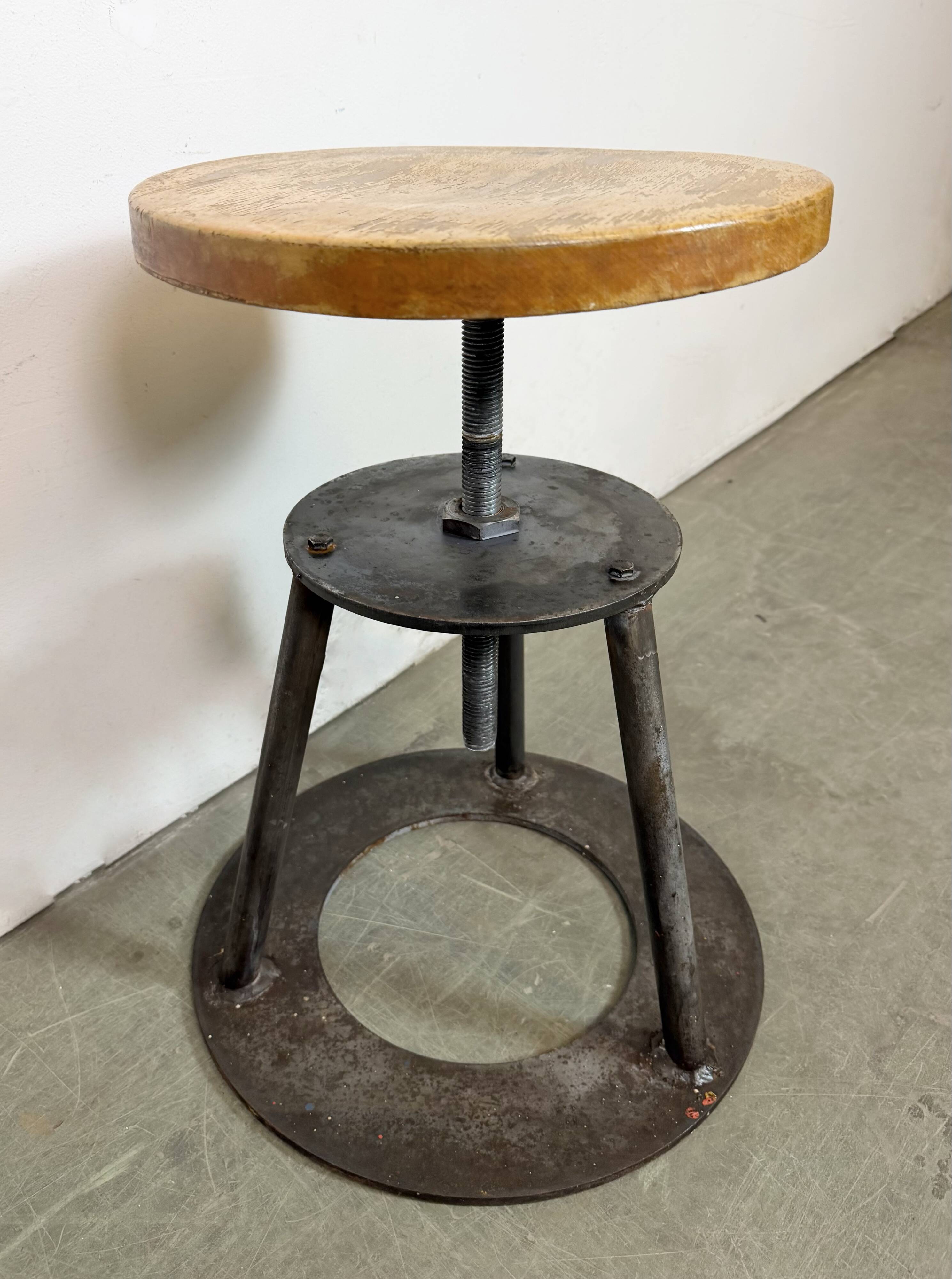 Black Industrial Workshop Swivel Stool, 1960s