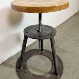 Black Industrial Workshop Swivel Stool, 1960s