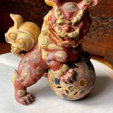 Okimono 19th Kutani lion Shishi /Japan