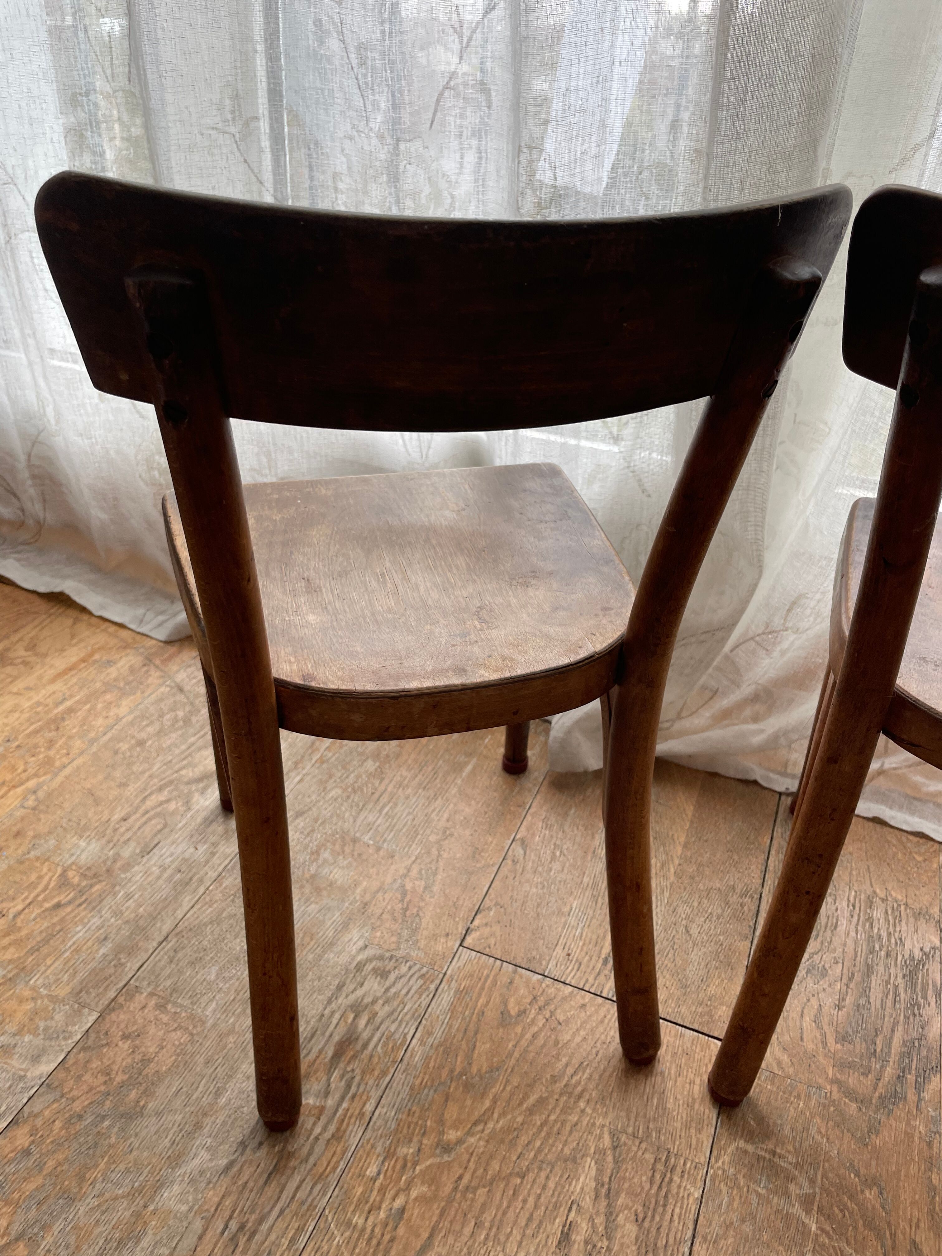 Duo of children's bistro chairs