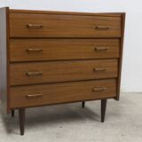 Commode scandinave 4 tiroirs 1960