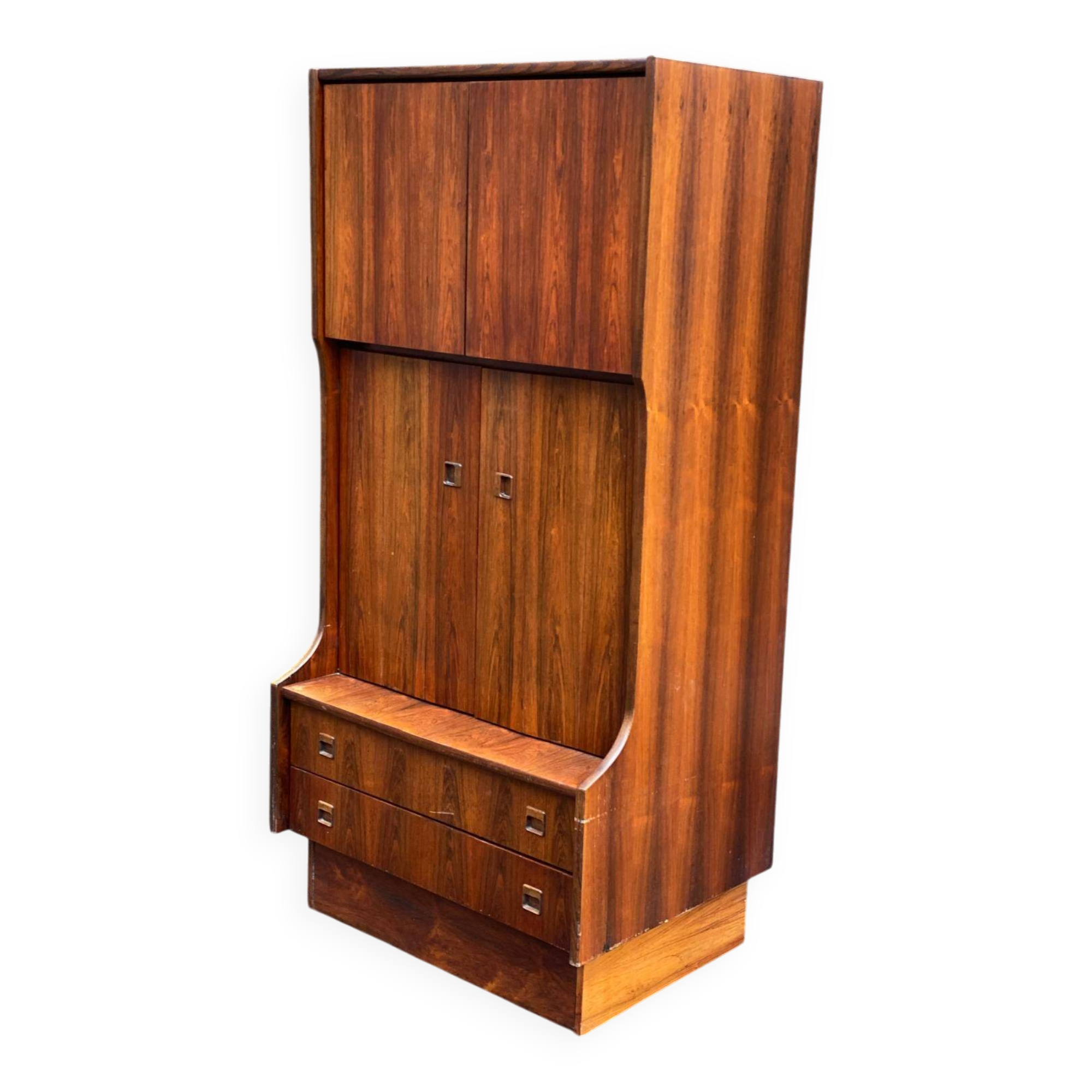 Scandinavian teak wardrobe, circa 1950, 91x65x183cm
