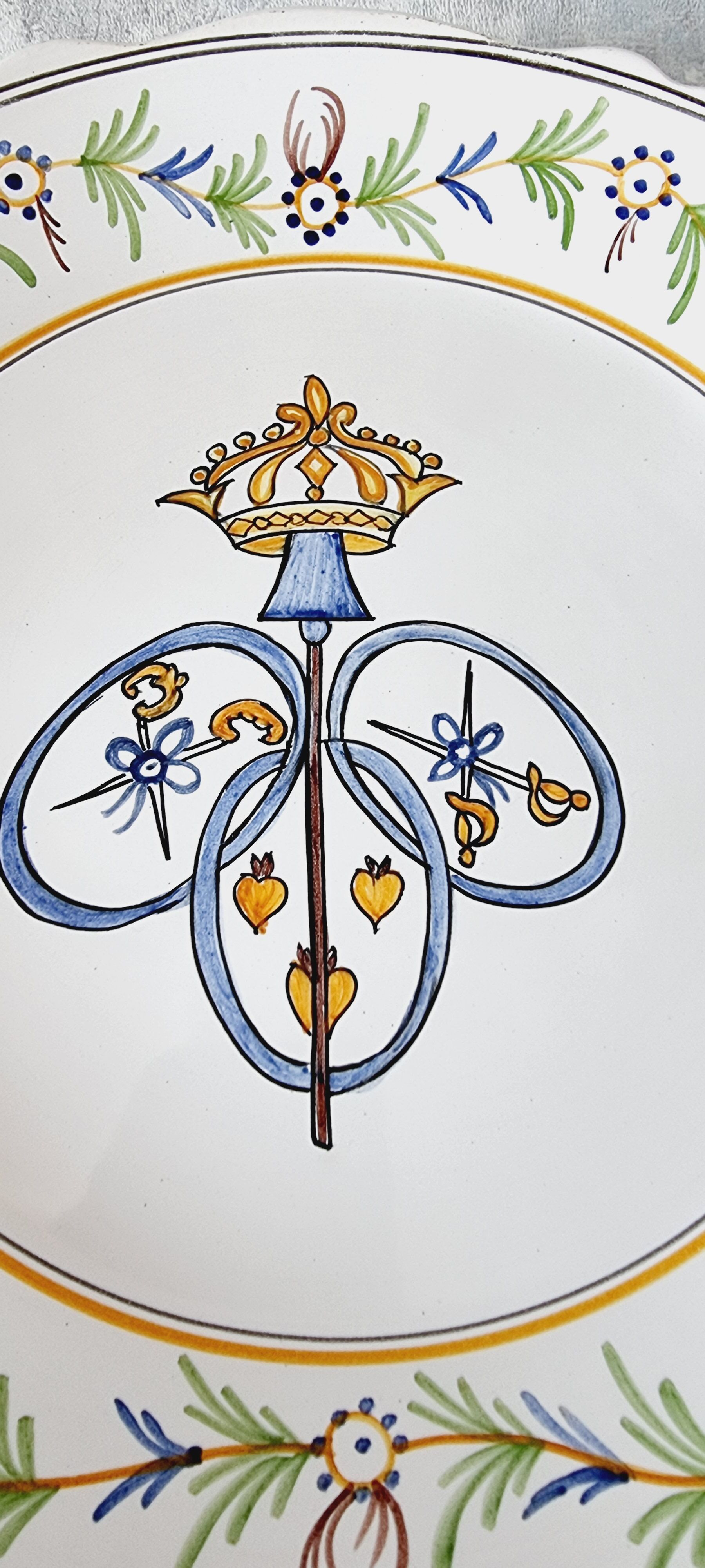 Old Ceramic Plate of Nevers of the Centenary of the French Revolution S.XIX