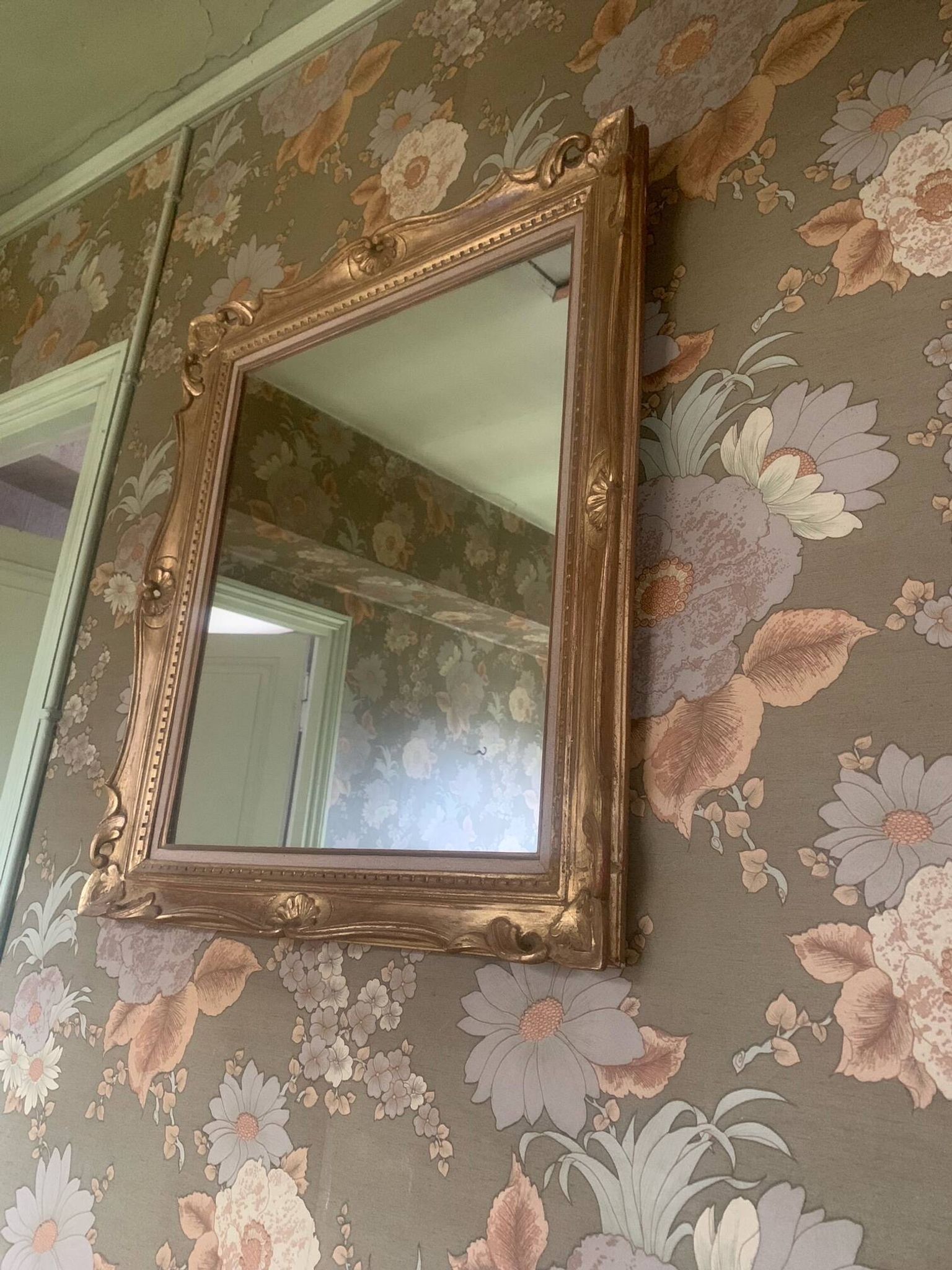 Miroir mural doré cadre Montparnasse vintage