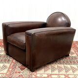Leather club armchair