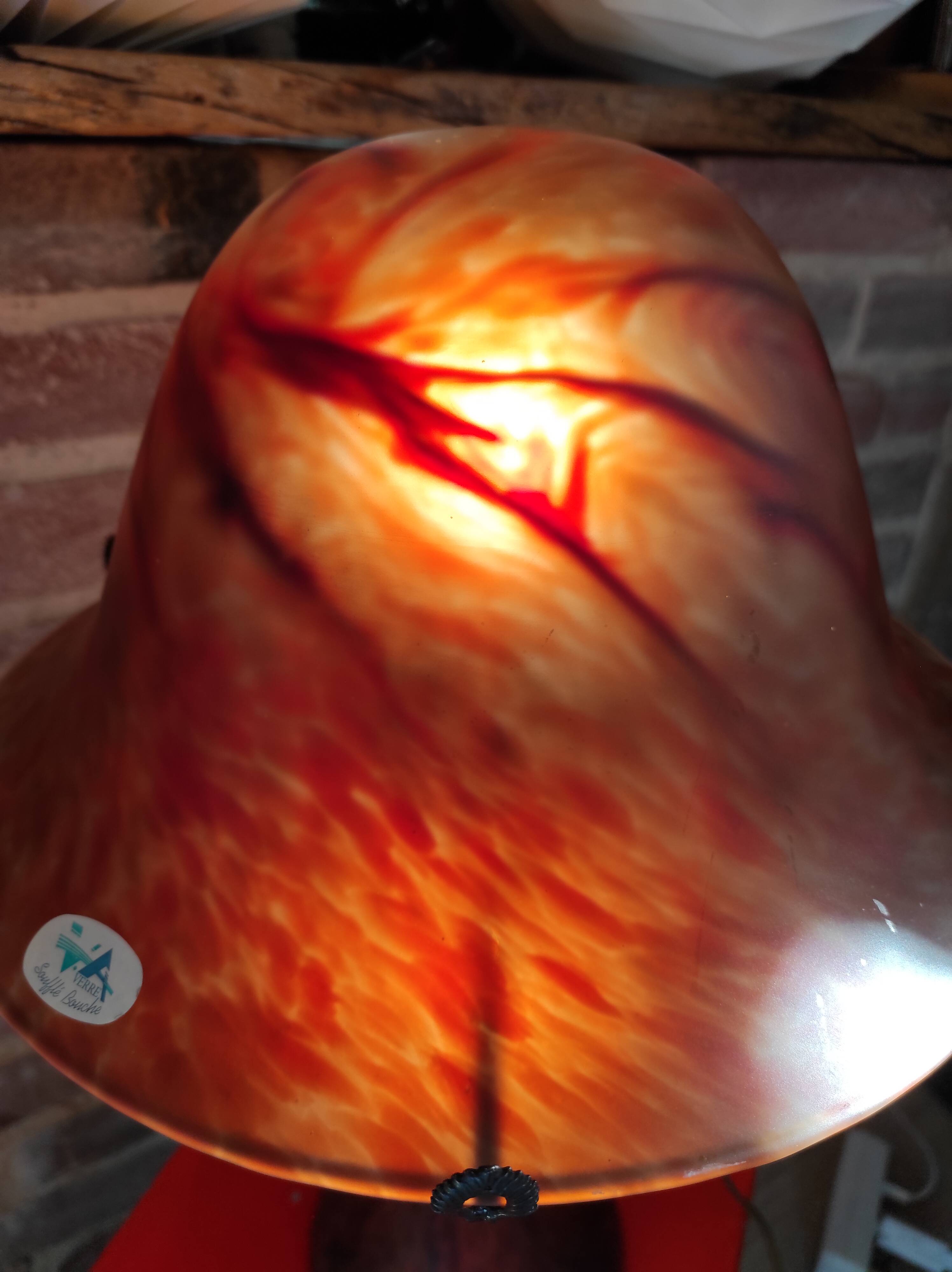 Mushroom lamp glass paste