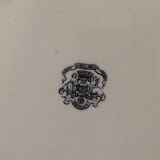 Ancien plat ovale blanc  veillard bordeaux