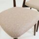 Set of 4 Modern Beech Wood Dining Chair, Herringbone red fabric