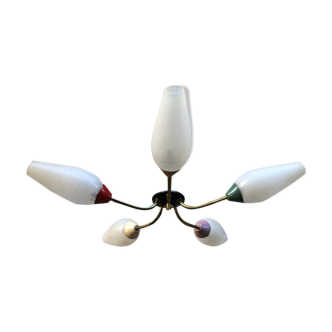 Vintage ceiling suspension 5 arms 50s/60s