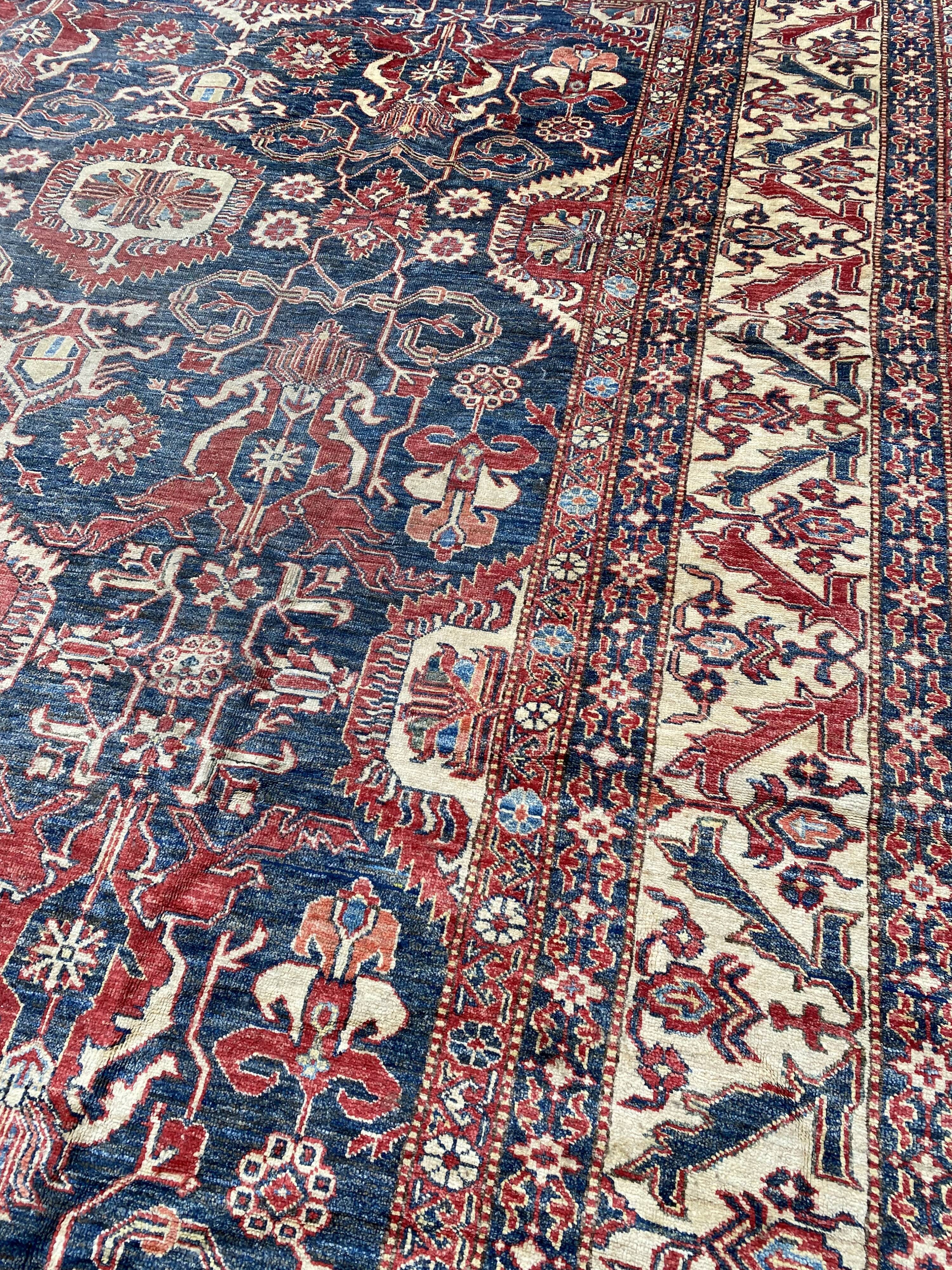 Large vintage rug Chobi Afghan handmade 274x404 cm