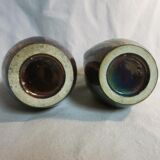 Pair of vases Jean Gaziello in Vallauris décor iridescent Butterfly