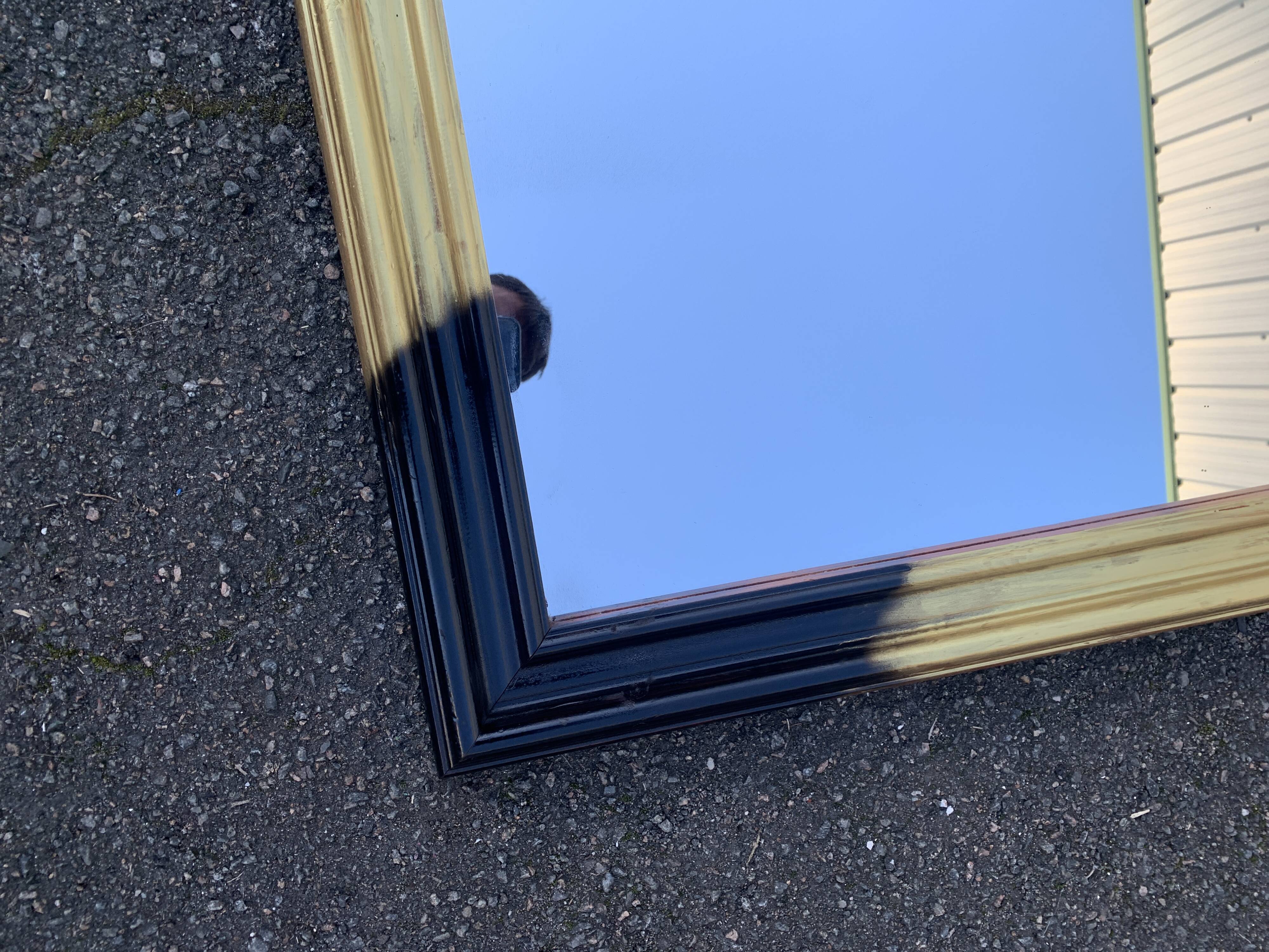 Miroir Noir et doré 64 x 53