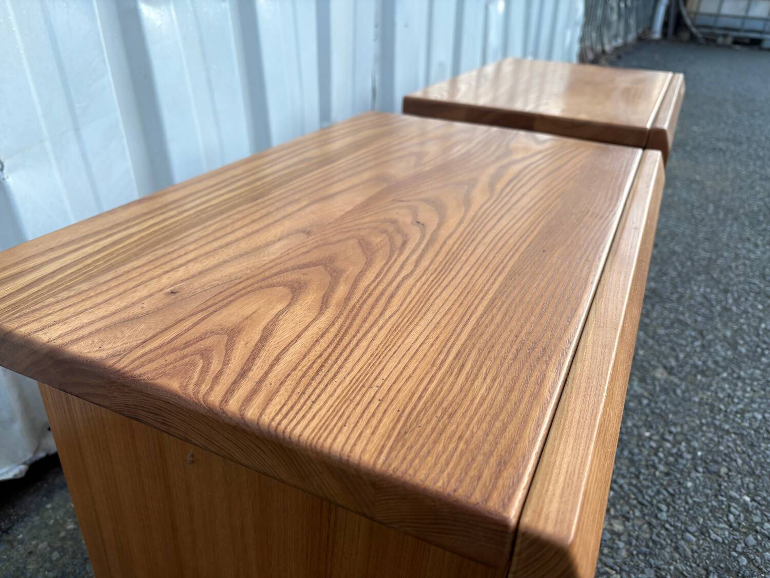 Pair of vintage wooden bedside tables – 1970s/80s