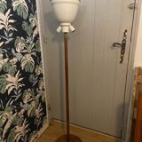 Wood and brass floor lamp 60s