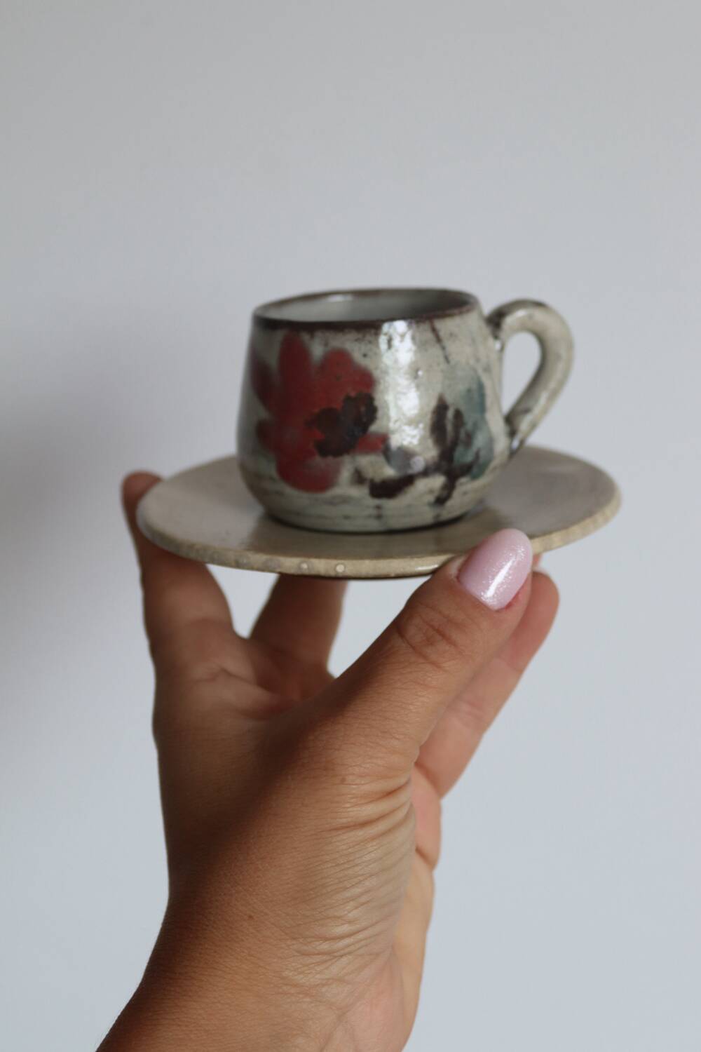 Stoneware coffee service signed Gustave Le Murier – 6 cups, 6 saucers