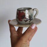 Stoneware coffee service signed Gustave Le Murier – 6 cups, 6 saucers