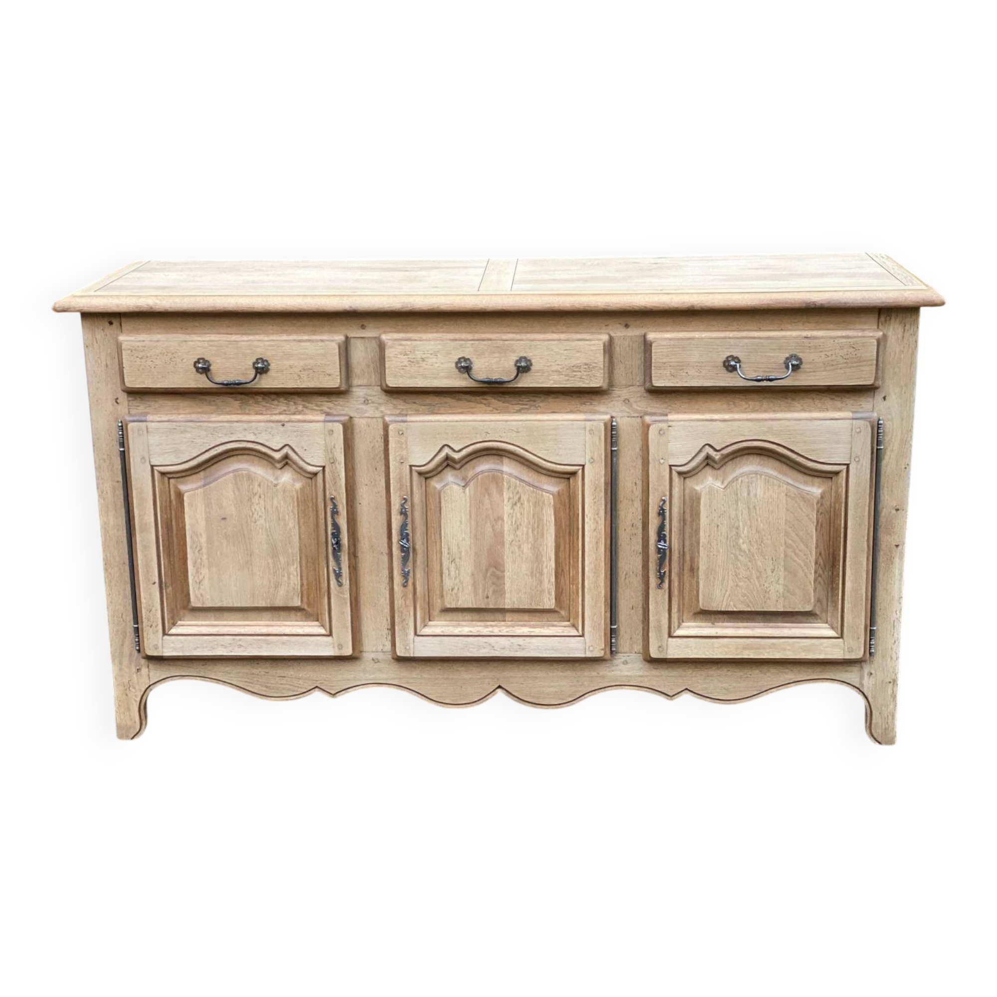 Restored 19th-century solid oak sideboard, 190cm