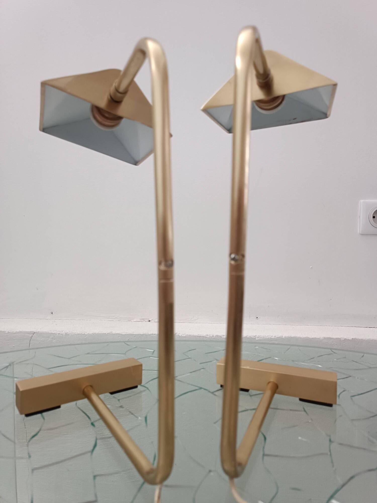 Lampes a contrepoids en laiton France 1960s