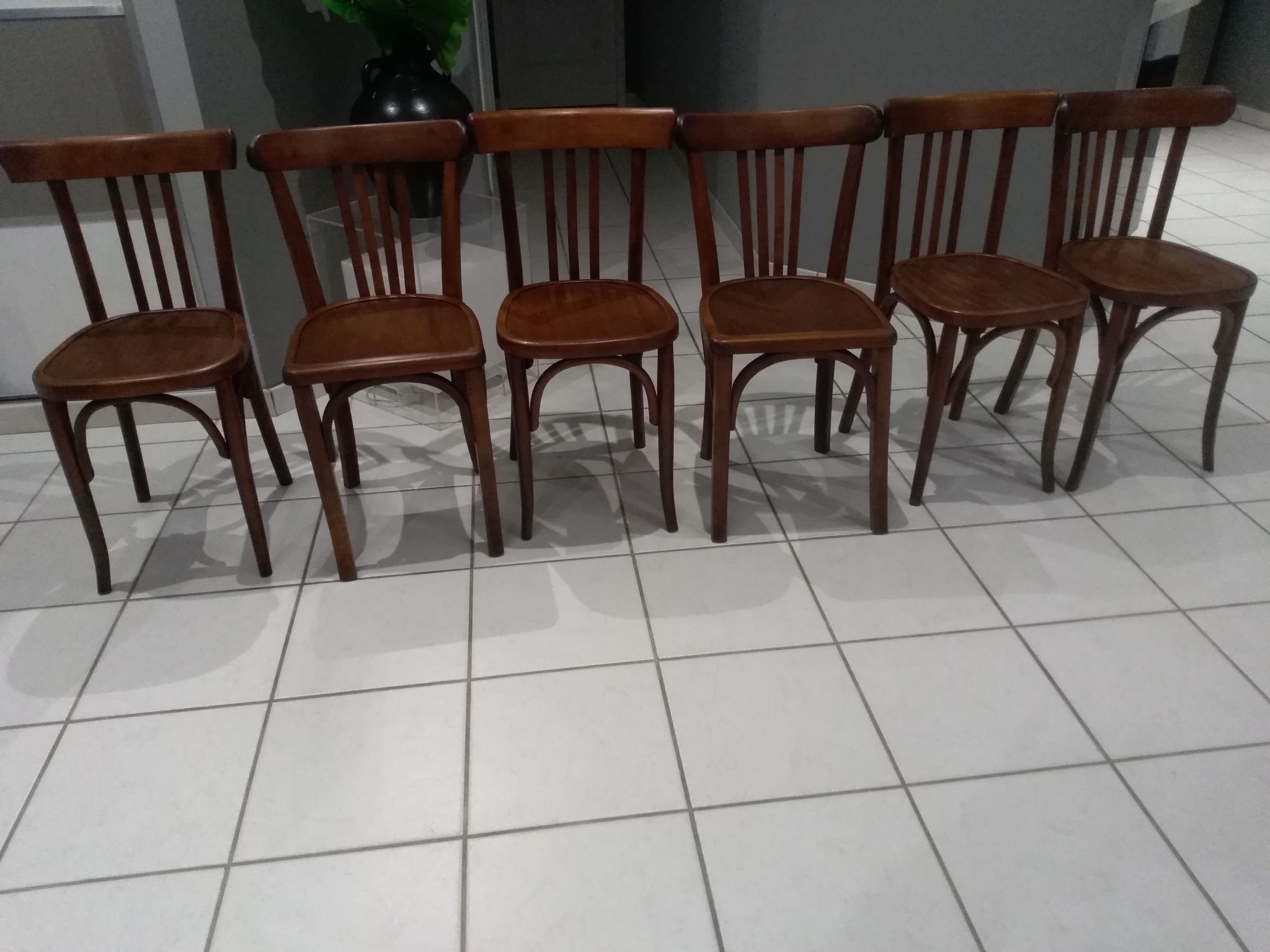 Suite de 6 chaises de bistrot Luterma année 1950