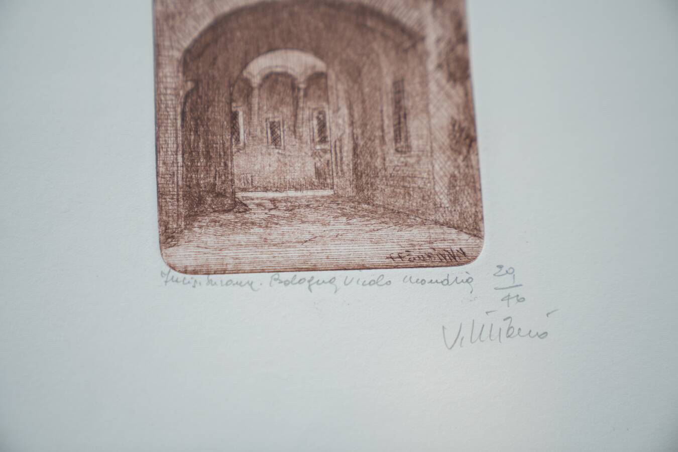Vintage painting with ash frame, 1970-1980