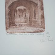 Vintage painting with ash frame, 1970-1980