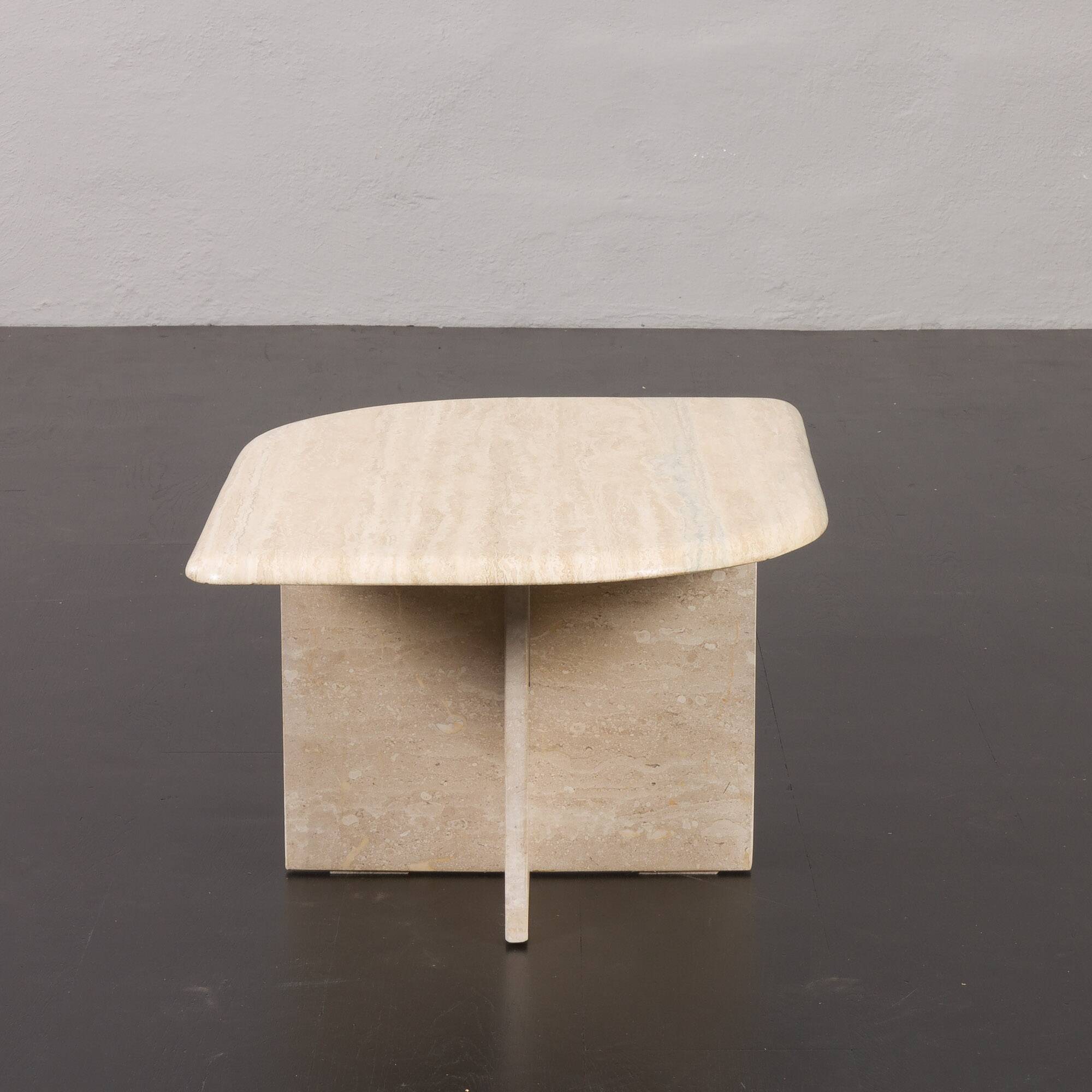 Italian small mid century travertine coffee table, 1970s
