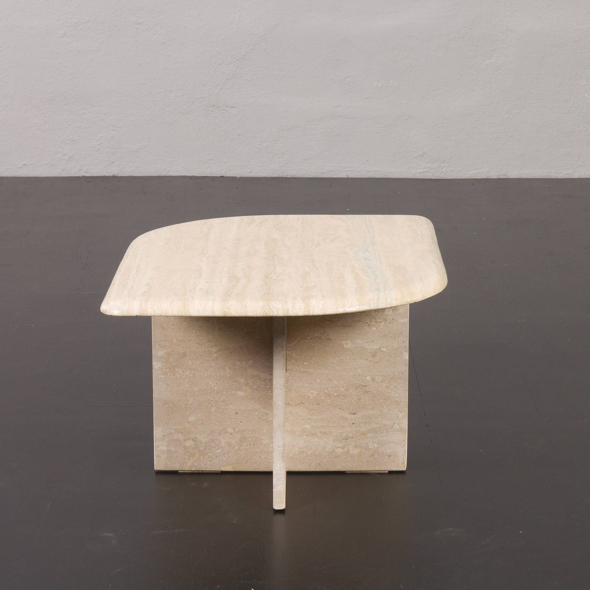 Italian small mid century travertine coffee table, 1970s