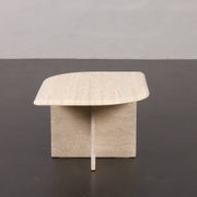 Italian small mid century travertine coffee table, 1970s