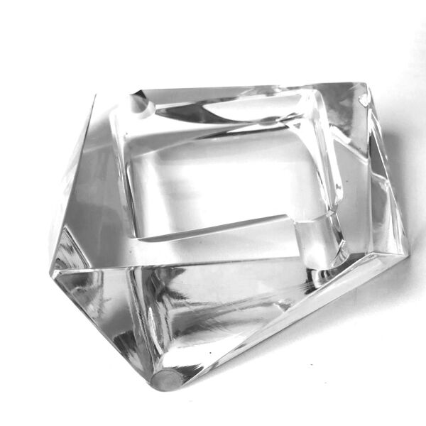 Cendrier asymétrique vintage • cristal • 1970-80