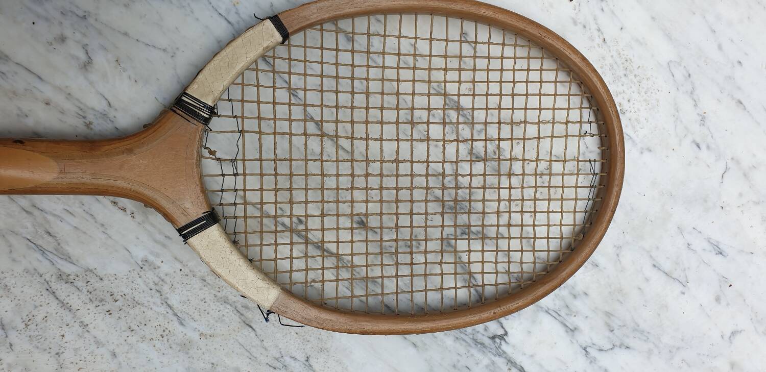 Pair of old tennis rackets circa 1930