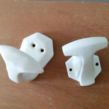 White porcelain hooks
